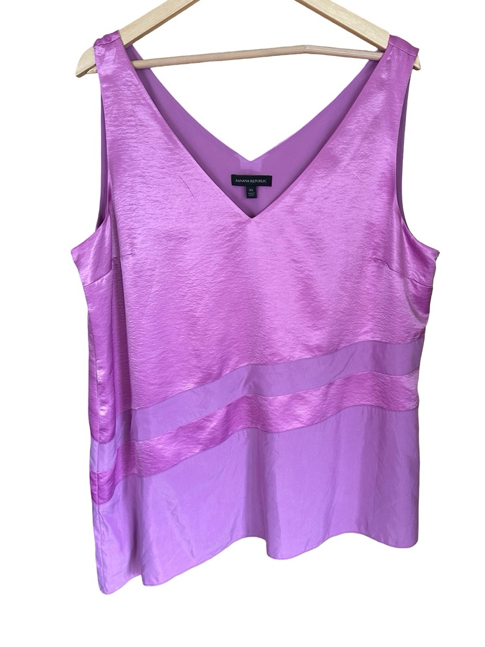BANANA REPUBLIC Asymmetrical Hem Sleeveless Blouse Orchid Lilac Sz XL